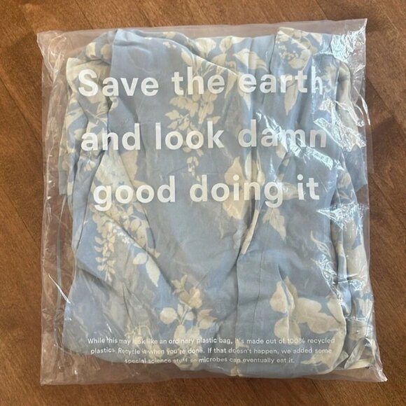 NEW Reformation Evelyn Maxi Dress One Shoulder Side Slit Aliso Blue Floral  sz 2 - Picture 15 of 15